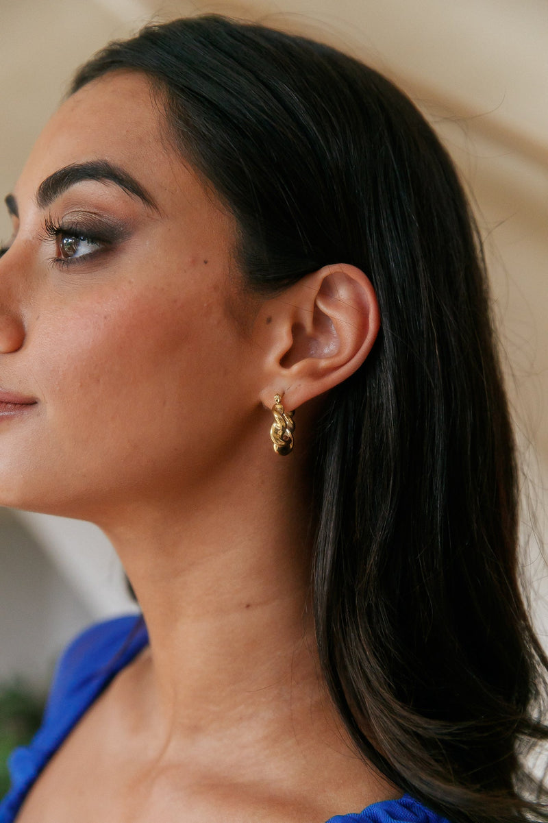 18 Ayar Altın Kaplama Yenilenen Palet Küpe