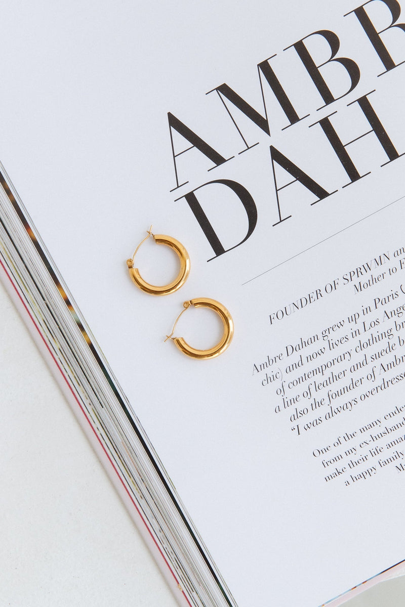 18K Altın Kaplama Kalp İğneli Küpe