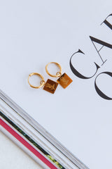 18 Ayar Altın Kaplama Kızıl Kalp Küpe Altın