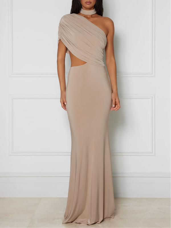 One Shoulder Cutout Maxi Dress