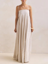 Pleated Slip Maxi Dress