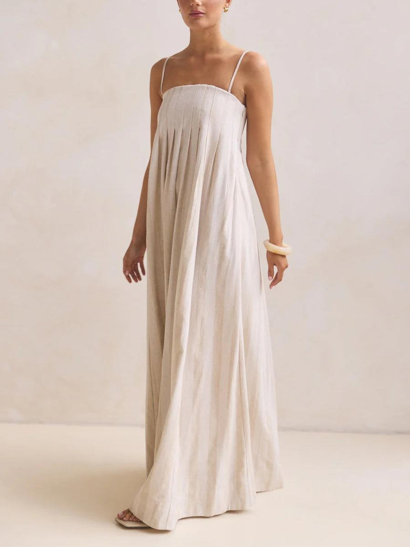 Pleated Slip Maxi Dress