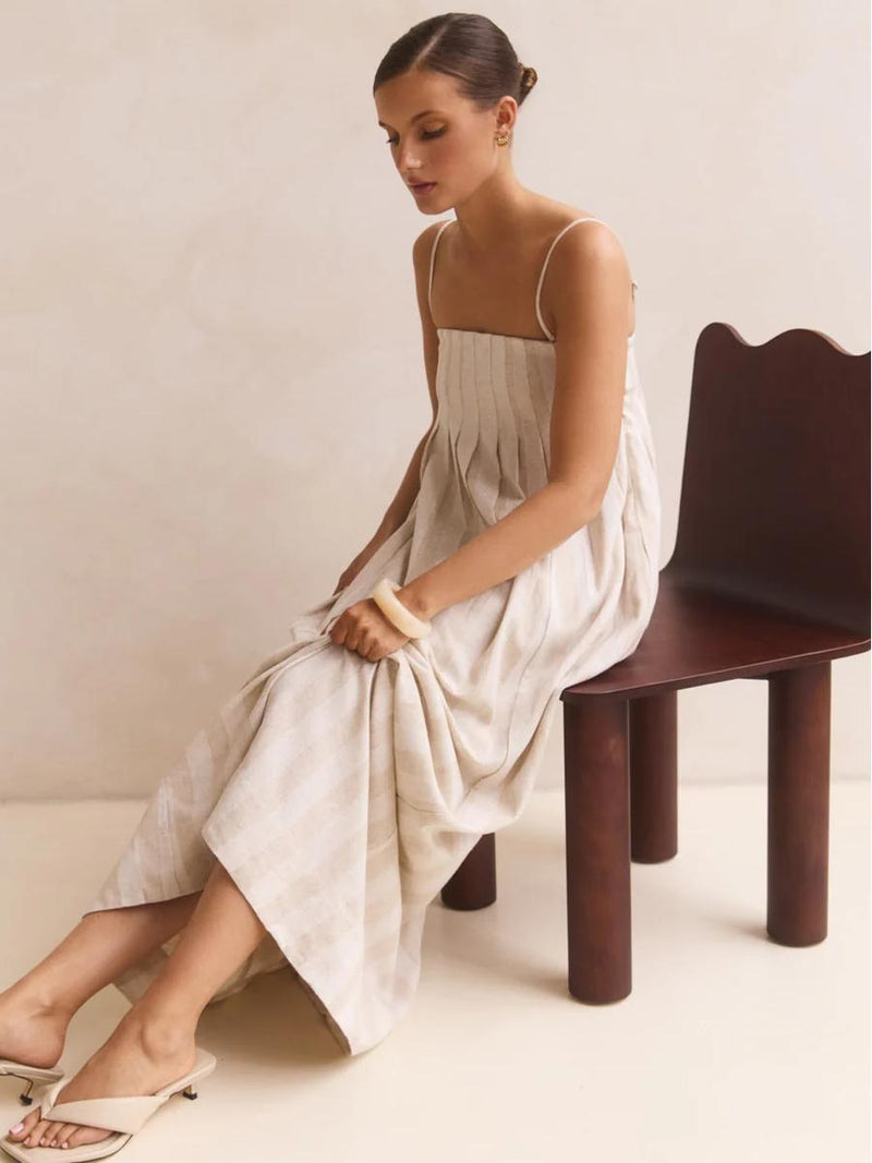 Pleated Slip Maxi Dress