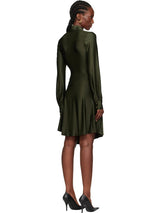 Asymmetric Satin Shirt Midi Dress