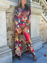 Çiçekli Yumuşak Saten Düğme Seti