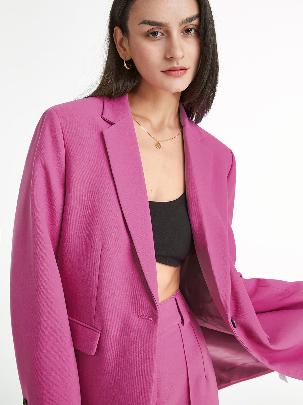 Düz Renkli Temel Blazer