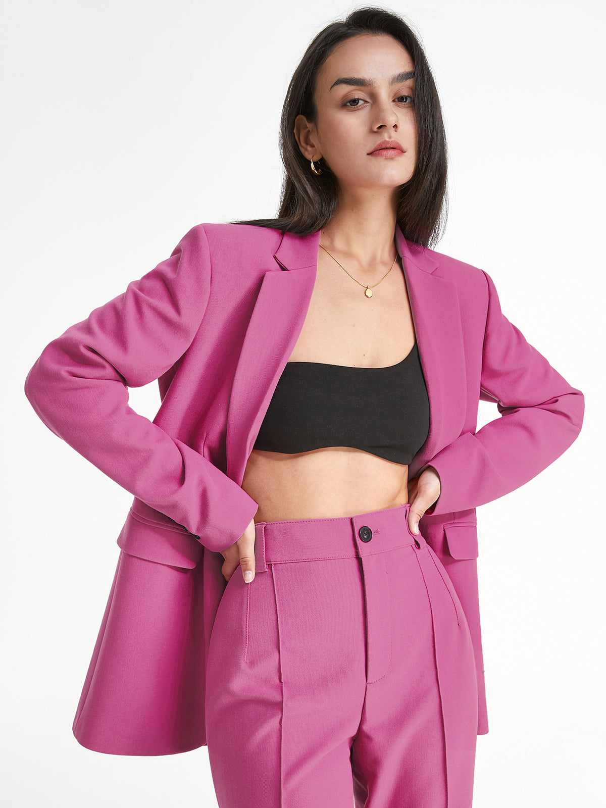 Düz Renkli Temel Blazer