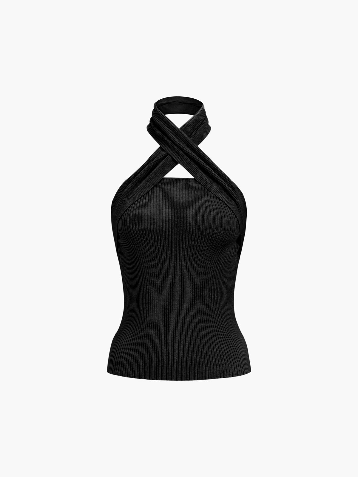 Kestane Halter Kaburga Örgü Üst