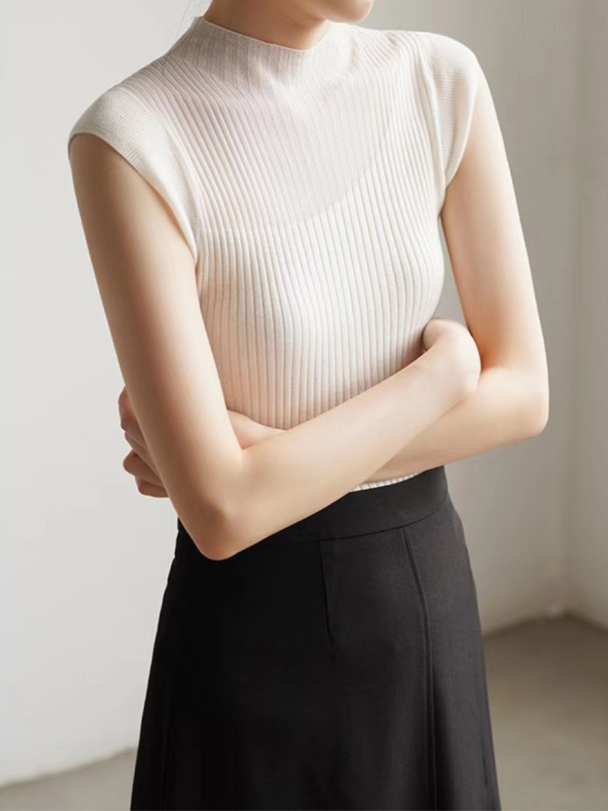 Mesh Patchwork Kolsuz Üst