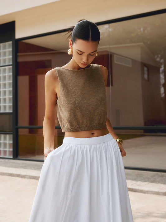 Pamuk Karışımlı Kısa Tank Top