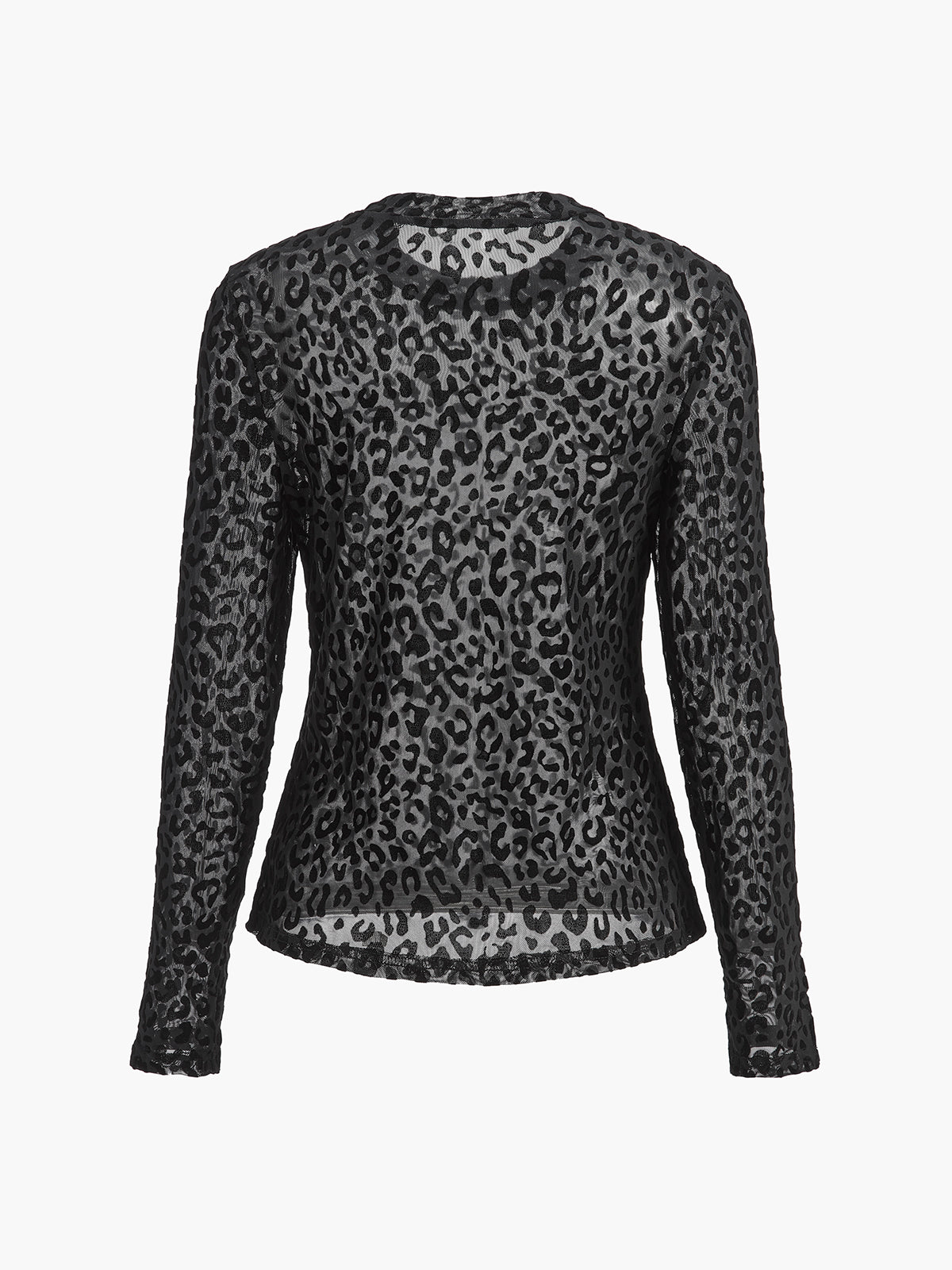 Leopar Baskılı Şeffaf Tişört