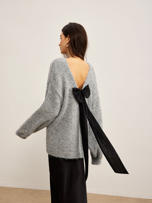 Sırtı Açık Fiyonklu Sweat