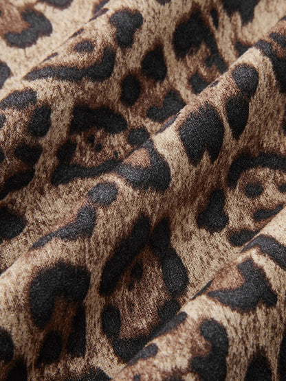 Orta Bel Leopar Desenli Etek