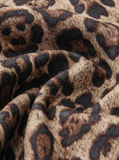 Orta Bel Leopar Desenli Etek