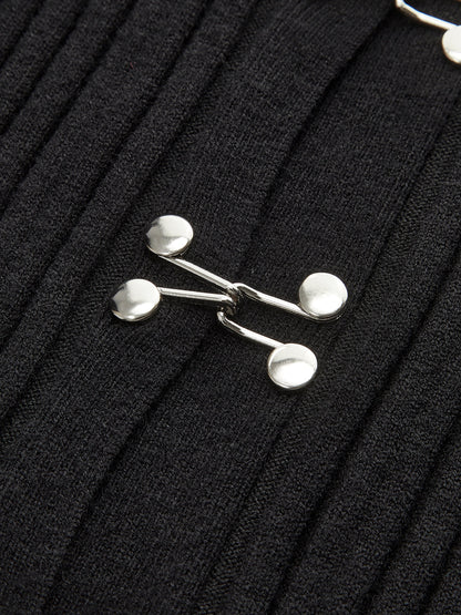 Hook Front Skinny Knit Top