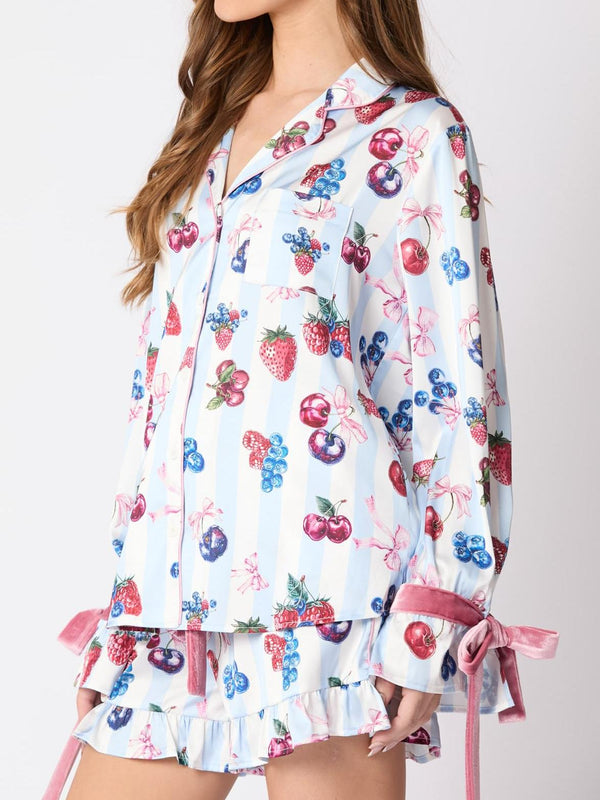 Mavi Pijama Takımı Fiyonklu Manşetler