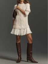 Twist Shape Knit Sweater Mini Dress