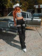 Kesik Taşlı Kargo Jeanler