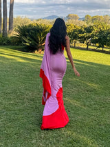 One Shoulder Draped Maxi Dress