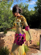 Mesh Sequins Maxi Dress