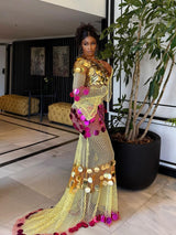 Mesh Sequins Maxi Dress