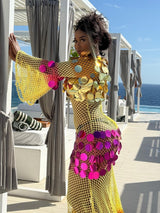 Mesh Sequins Maxi Dress