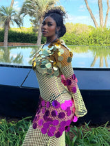 Mesh Sequins Maxi Dress