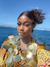 Mesh Sequins Maxi Dress