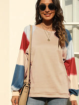 Trendy Sulu Boya Balon Kol Bluzu