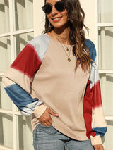 Trendy Sulu Boya Balon Kol Bluzu