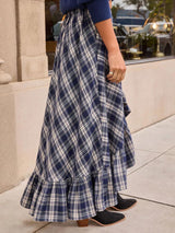 Crop Knit Sweater & Plaid Skirt Set