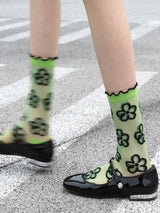 Sevimli Baskılı Kristal Şeffaf Çoraplar