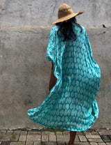 Saklı Ada Boho Baskılı Kimono Plaj Örtüsü