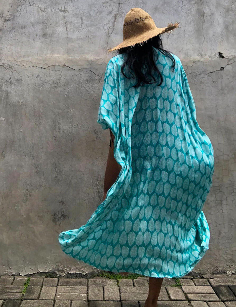 Saklı Ada Boho Baskılı Kimono Plaj Örtüsü