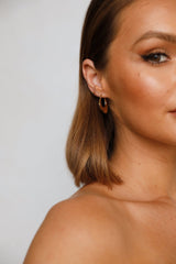 18K Altın Kaplama Zaman Benim İçin Küpe