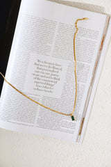 18 Ayar Altın Kaplama Maden İşlemeli Kolye Yeşil