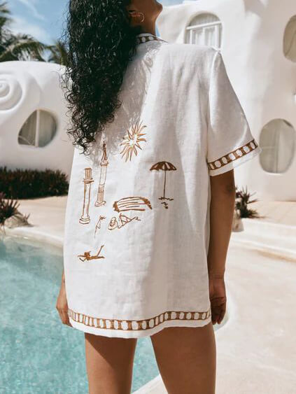 Tatil Yaz Kısa Kollu Bol Gömlek Setleri