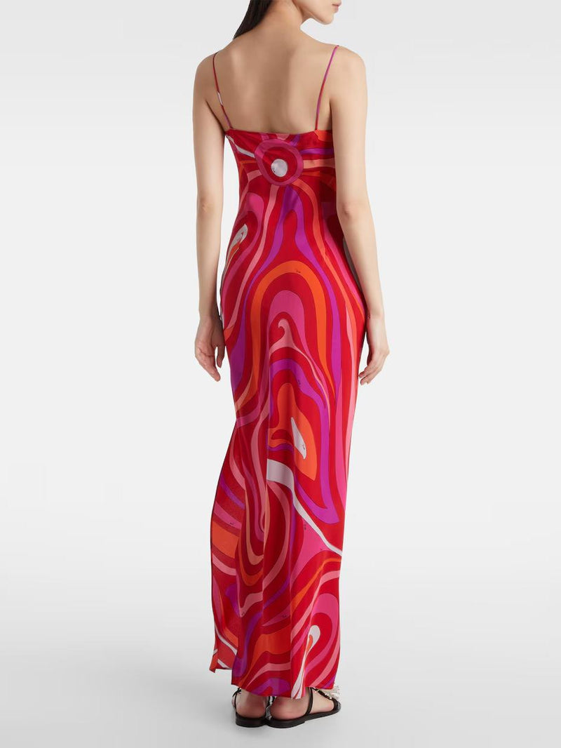 Swirl Print Maxi Dress