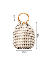 El İşi Ahşap Boncuklu Fıçı Çantası