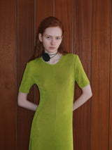 Örgü Günlük Bel Büzgülü Elbise