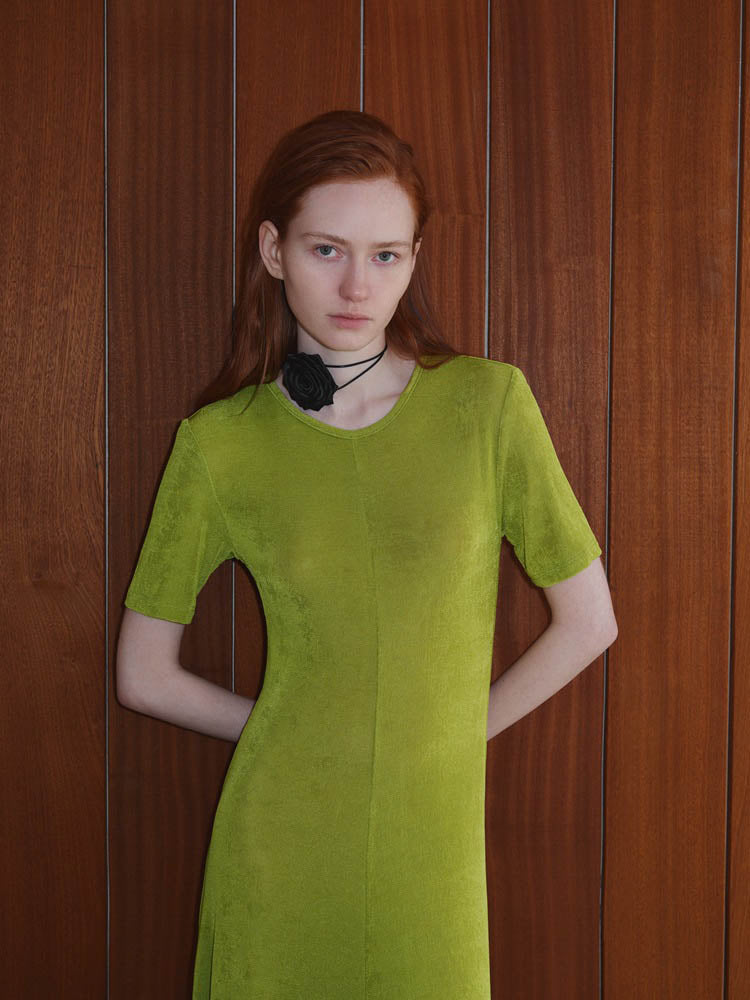 Örgü Günlük Bel Büzgülü Elbise