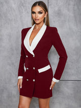 Şık V Yaka Blazer Elbise