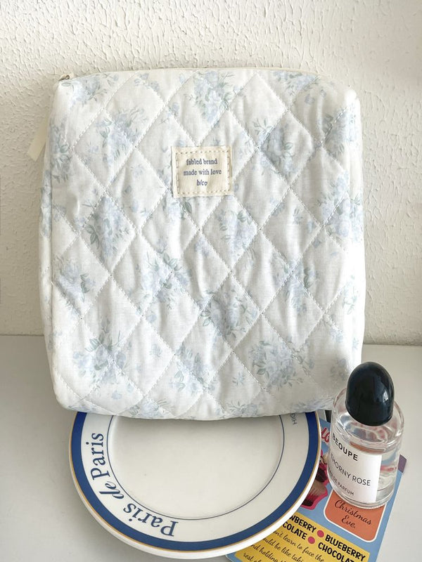 Sahil Mavisi Çiçek Makyaj Çantası