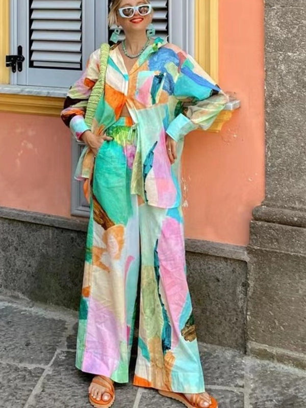 Rahat Baskılı Pantolon Takımı