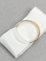 Siyah & Beyaz Renk Bloklu Bölünmüş Ön Elbise