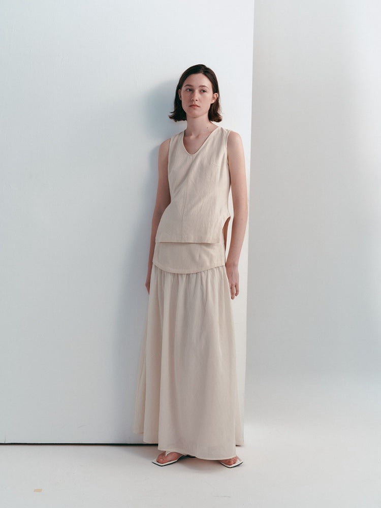 Bol Kesim Günlük V Yaka Bölünmüş Atlet