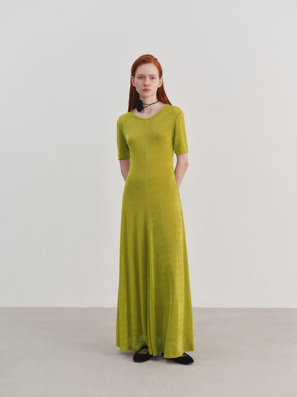 Örgü Günlük Bel Büzgülü Elbise