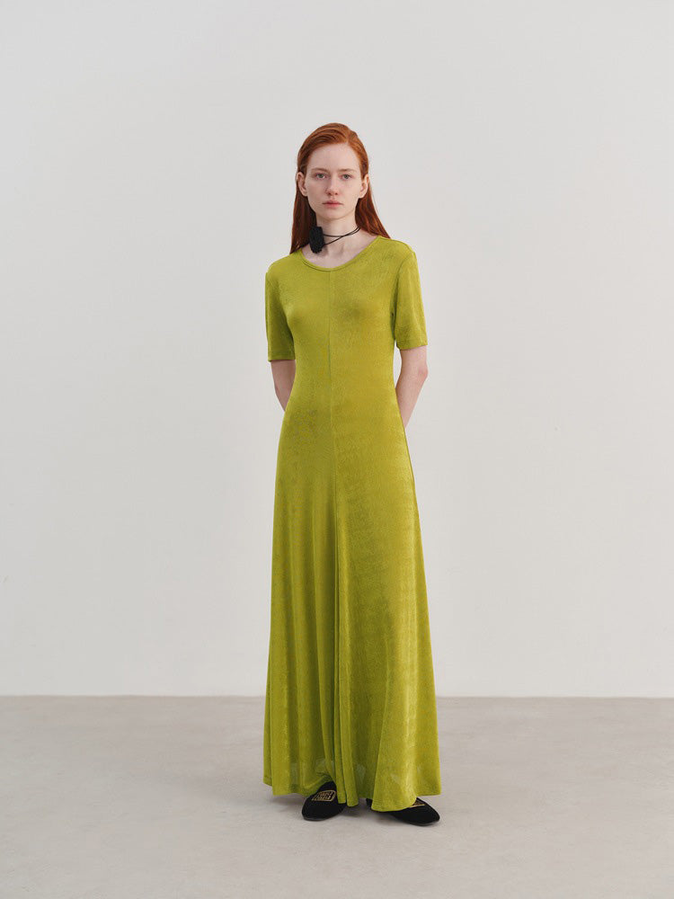 Örgü Günlük Bel Büzgülü Elbise