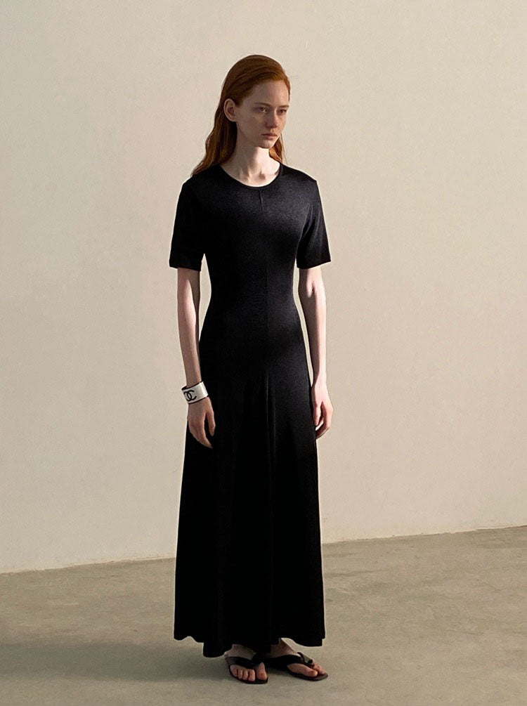 Örgü Günlük Bel Büzgülü Elbise