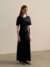 Örgü Günlük Bel Büzgülü Elbise